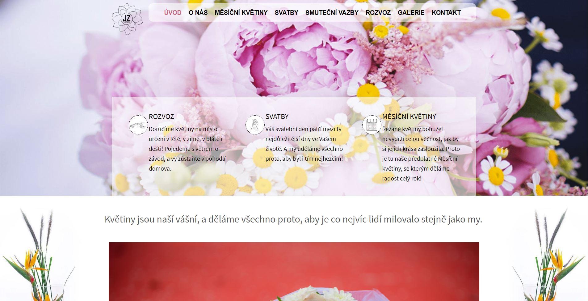 JZ Flowers design webu